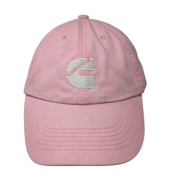 Cummins Strapback Hat Pink One Size Adjustable Embroidered Solid Otto - Picture 1 of 9